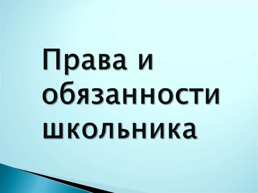Правила обучения. Права и обязанности учащегося.